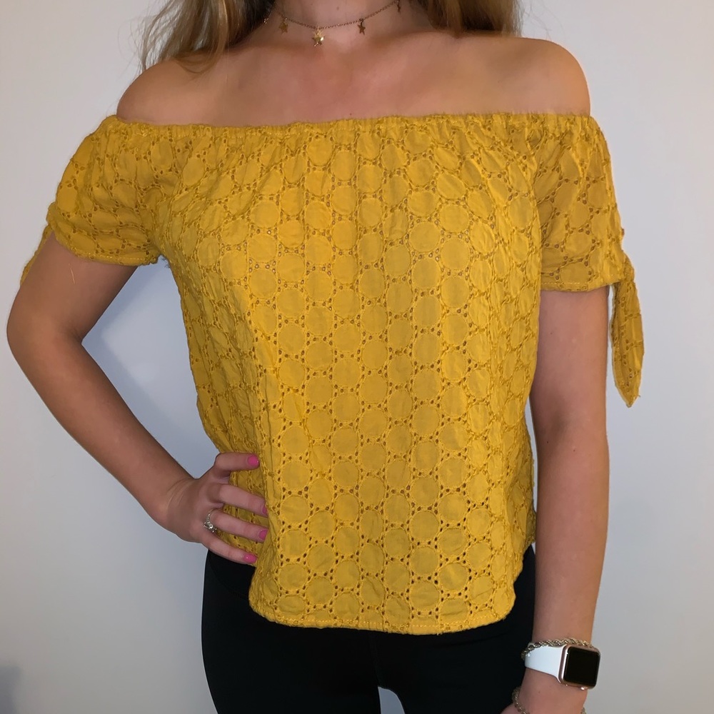 Yellow off the shoulder top